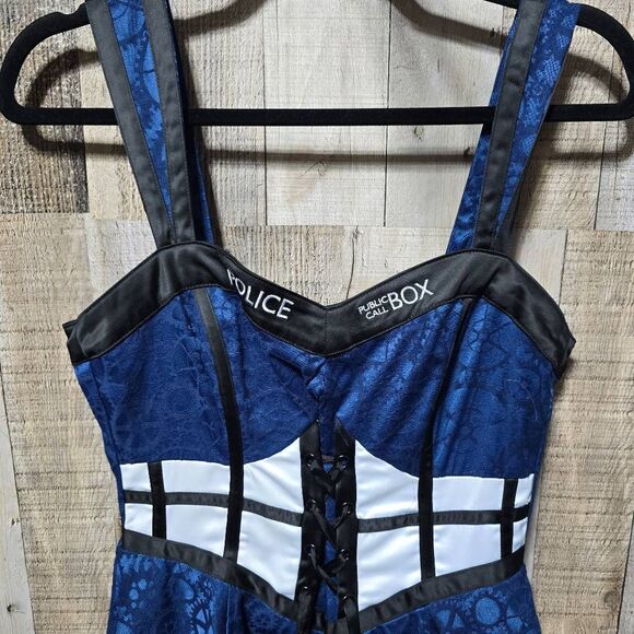 Dr Who TARDIS Dress Cosplay Costume Halloween Fit and Flare - Picture 3 of 6